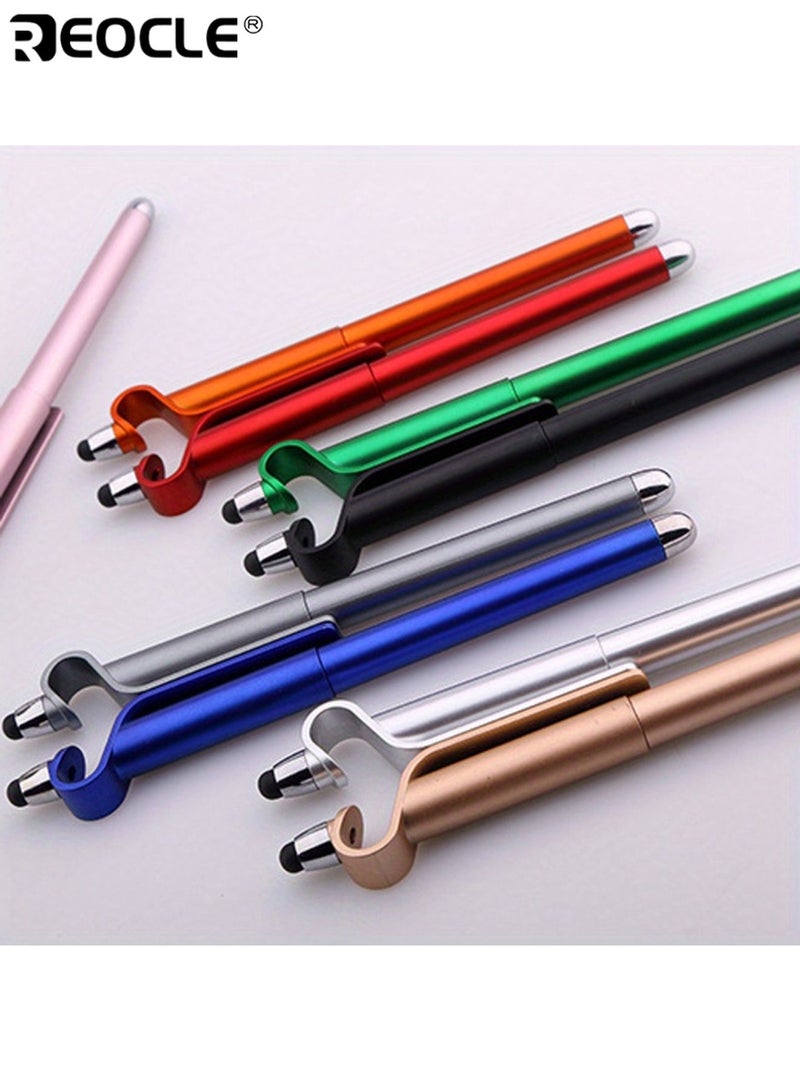 ريوكل 6 قطع متعدد الوظائف جل القلم مع حامل الهاتف المحمول الكتابة السلسة وظيفة القلم بالسعة قلم هدية قبضة مريحة دائم محمول خفيف الوزن تصميم أنيق مناسب للكتابة اليومية شاشة تعمل باللمس دعم الهاتف مثالي للمكتب المدرسي هدايا السفر المنزلية للطلاب والزملاء والأصدقاء - Image 4