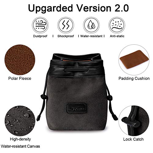 S-ZONE Soft Camera Bag DSLR Insert Handbag Drawstring Lens Case Compatible with Canon Nikon Sony - Image 2