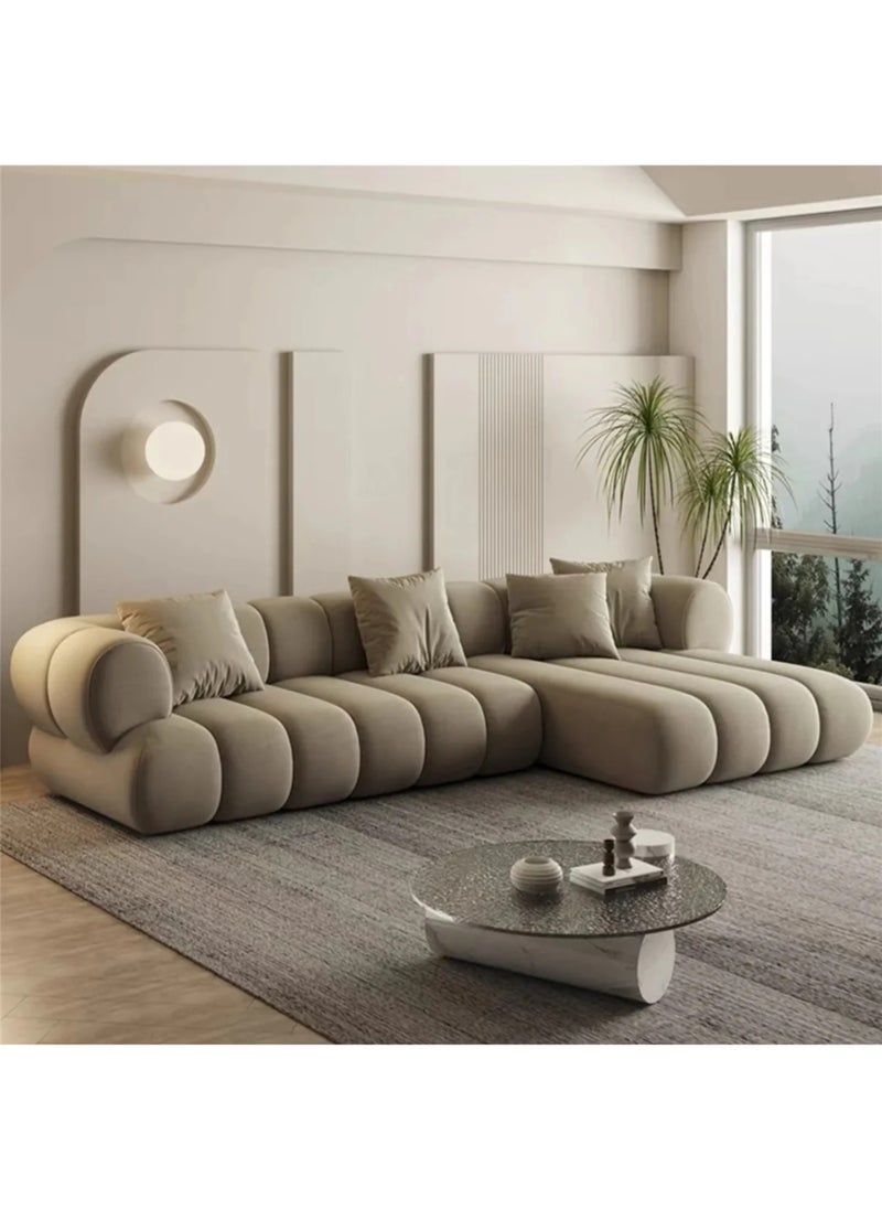 KARNAK Karnak Paris Fleece Fabric Overstuffed Multifunction L-shaped Sofa Chair Set - GREY (360cm)  - Image 1