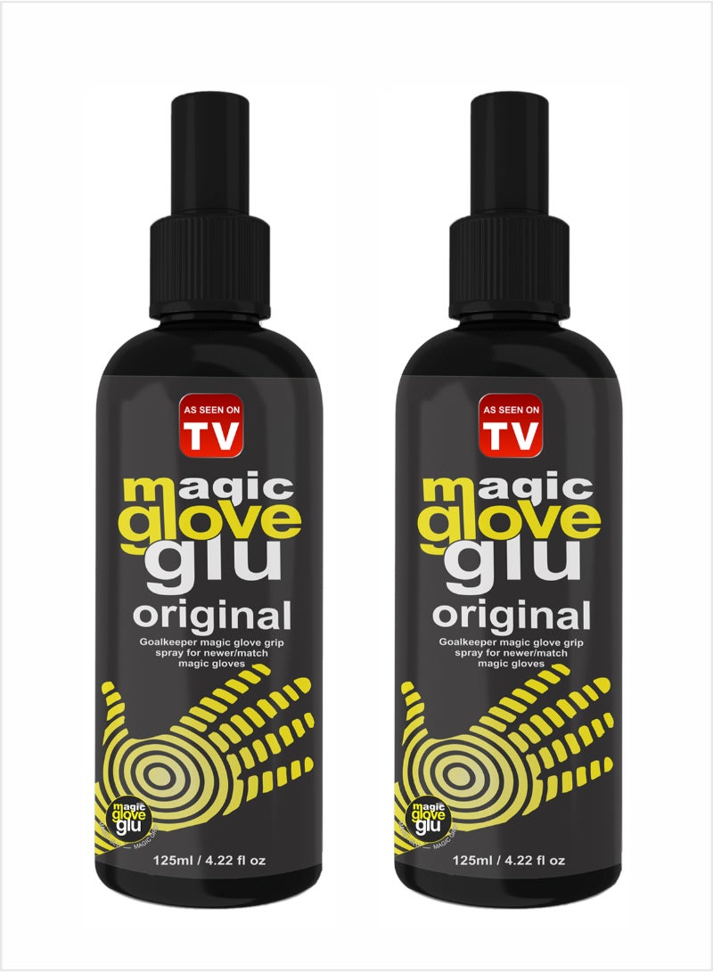 AS SEEN ON TV Magic gloveglu Original Goalkeeper Glove Grip Spray for new/match goalkeeper gloves 125ml Pack Of 2 