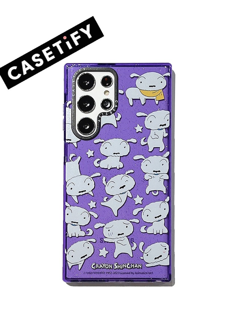 Casetify Samsung Galaxy S23 Ultra Shin-chan Family Purple Glitter Case - Image 1