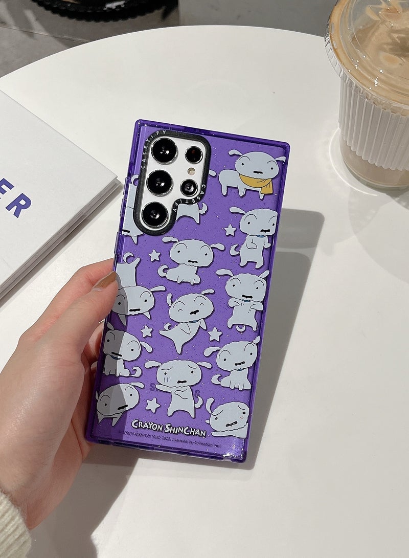 Casetify Samsung Galaxy S23 Ultra Shin-chan Family Purple Glitter Case - Image 2