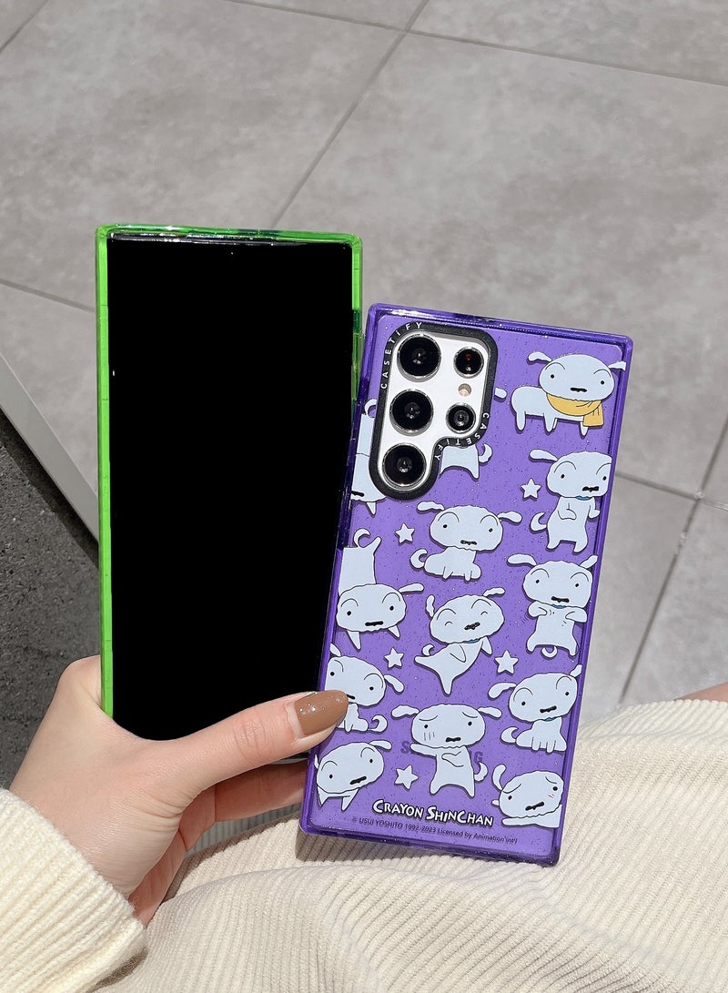 Casetify Samsung Galaxy S23 Ultra Shin-chan Family Purple Glitter Case - Image 3