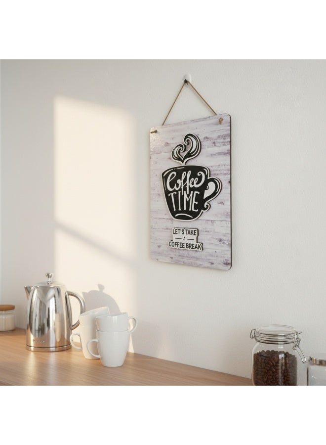 3D hanging coffee corner wall art, two-tiered, unique kitchen decor, 30x20 cm, glossy embossed coffee print, 8 mm thick, peel and dust resistant, hangs with nails, an ideal choice for kitchen decoration - Image 3
