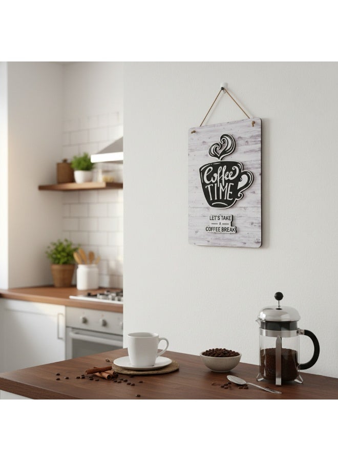 3D hanging coffee corner wall art, two-tiered, unique kitchen decor, 30x20 cm, glossy embossed coffee print, 8 mm thick, peel and dust resistant, hangs with nails, an ideal choice for kitchen decoration - Image 4