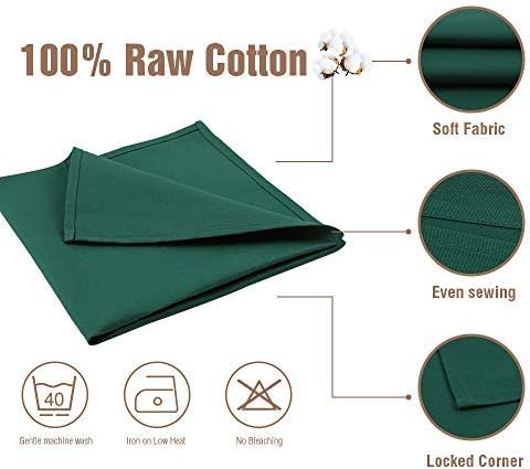 Koffota Green Cloth Napkins Set of 12 100 Cotton Christmas Table Decorations for TableWashable Thick Durable for ChristmasEveryday useParties Restaurants 18x18inchHunter Green - Image 3
