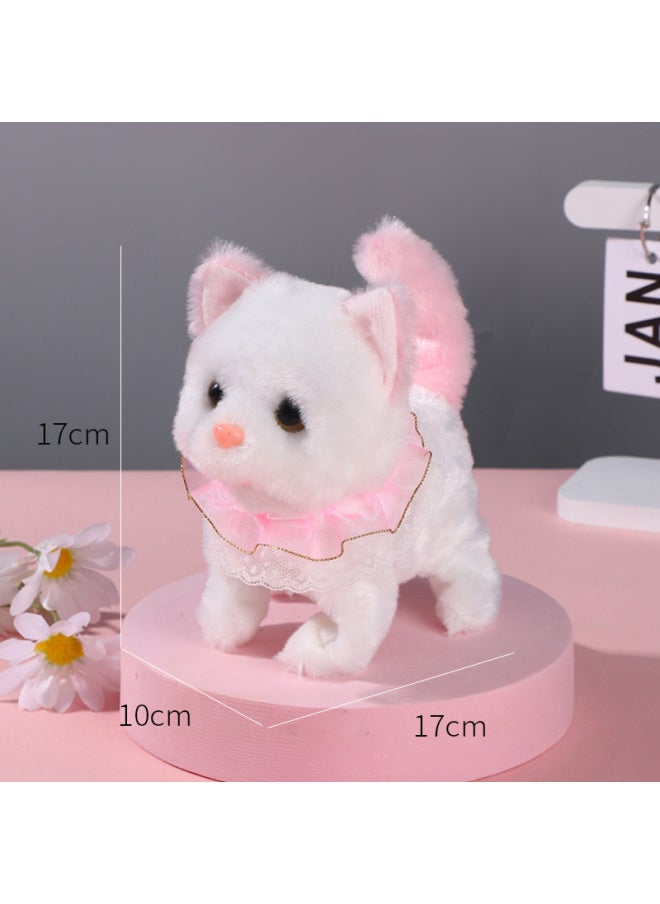 Electric Plush Kitten Toy Walking Will Call Moving Machine Simulation Plush Toy Cat Pet Children's Gift-Color:Accessories Kitten (purple)  - Image 5