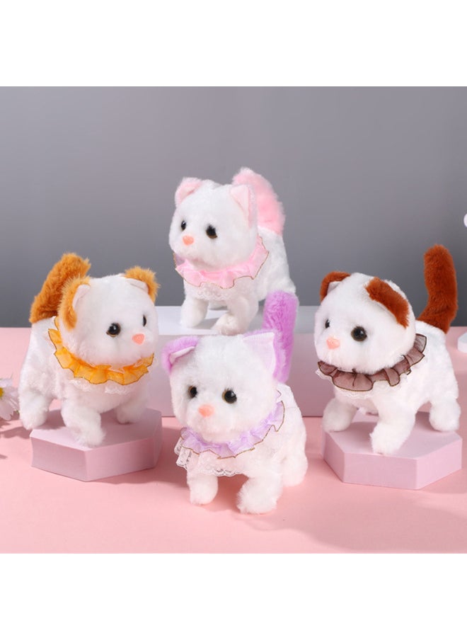 Electric Plush Kitten Toy Walking Will Call Moving Machine Simulation Plush Toy Cat Pet Children's Gift-Color:Accessories Kitten (purple)  - Image 2