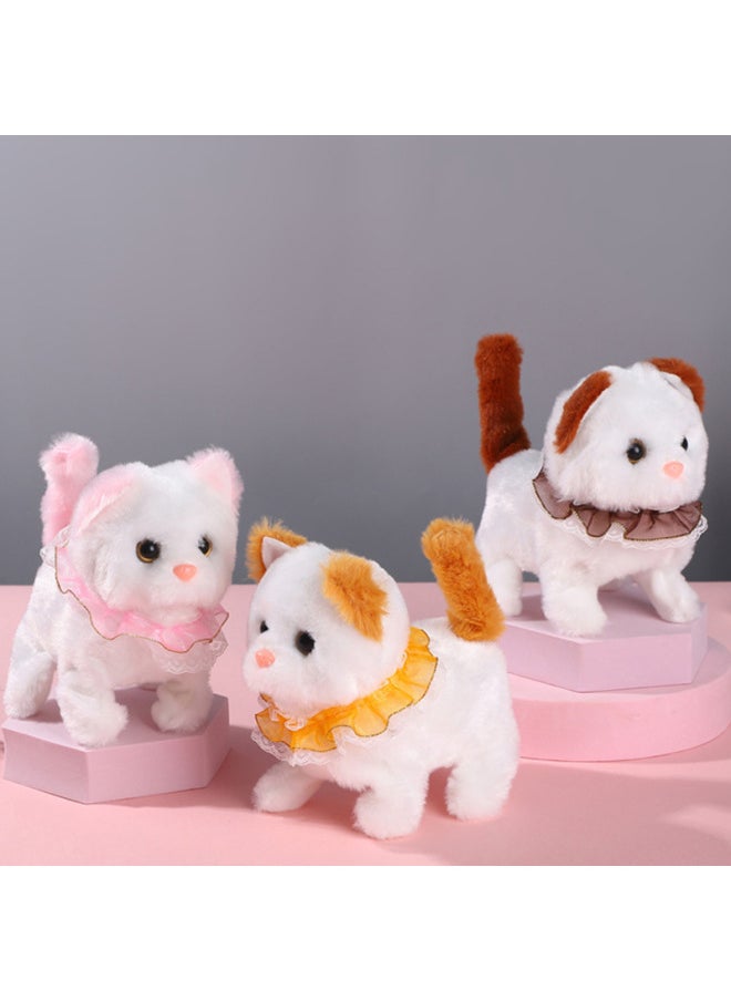 Electric Plush Kitten Toy Walking Will Call Moving Machine Simulation Plush Toy Cat Pet Children's Gift-Color:Accessories Kitten (purple)  - Image 3