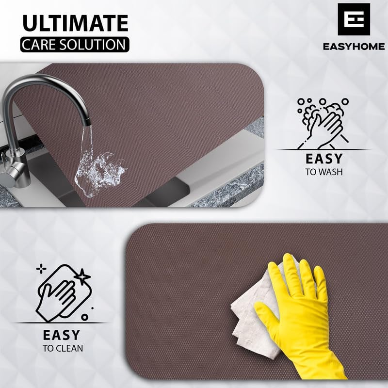 Easy Home EASYHOME Multipurpose EVA Anti-Slip Mat (45cm x 5 Meter, Brown) – Waterproof, Washable Shelf Liner Roll Sheet for Kitchen, Bathroom, Drawers, Cabinets, Fridge & Table Mat - Image 4