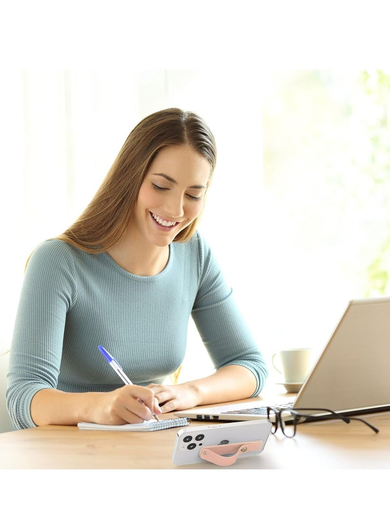 Loquat 6 Pcs Phone Strap Grip Holder Phone Finger Strap Stand Universal Finger Kickstand(Pink, White) - Image 4