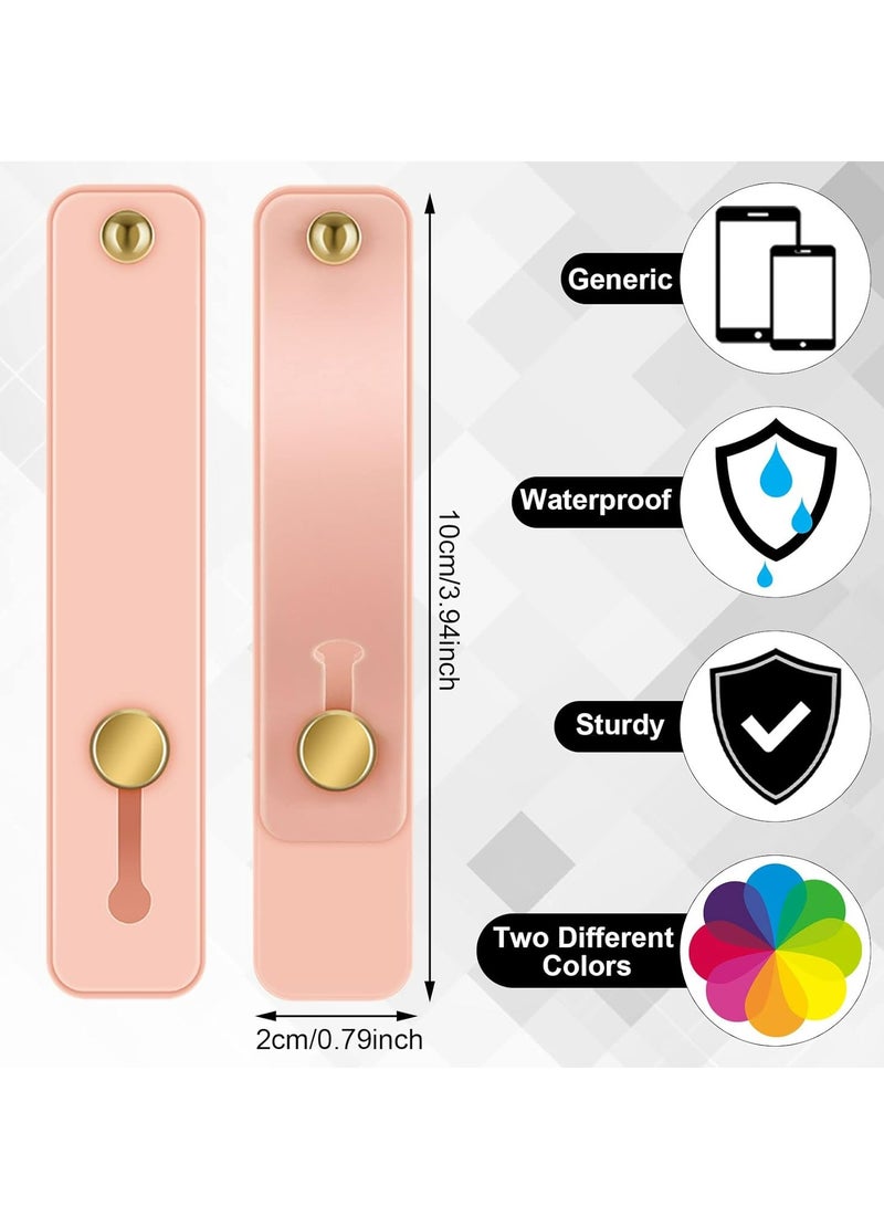 Loquat 6 Pcs Phone Strap Grip Holder Phone Finger Strap Stand Universal Finger Kickstand(Pink, White) - Image 3