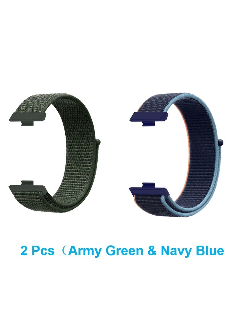 2-Pcs Watch Strap Velcro Nylon Loop Strap Suitable for Huawei Watch Fit 3  - Image 1