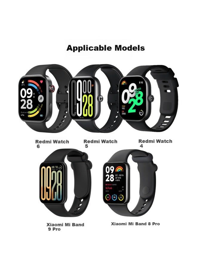 KMaxAI حزام سيليكون سائل Kmaxai لساعات Redmi 6/5/4 وساعة Xiaomi Mi Band 8/9 Pro الرياضية، أسلوب ناعم ومنعش، أزرق منتصف الليل - Image 1