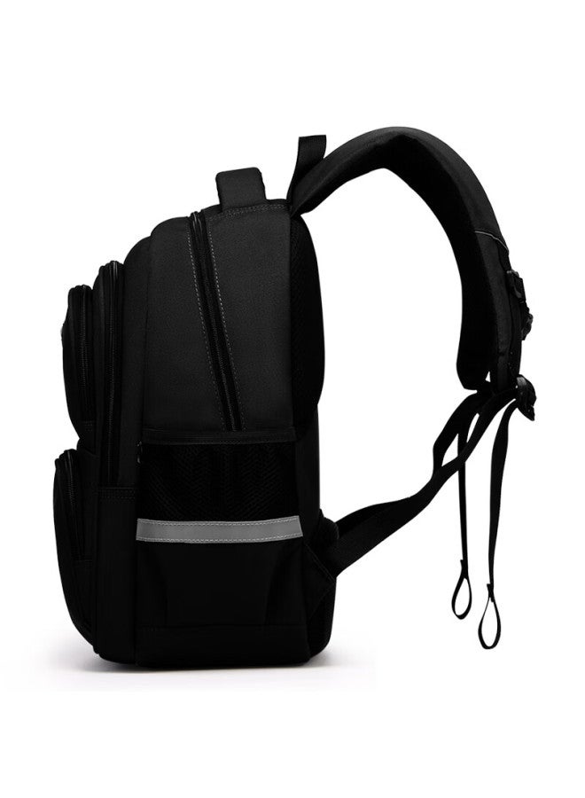 Edison Elementary School Backpack For Grades 1-3, Lightweight, Water-resistant, Multi-compartment, Reflective School Bag For Children, 310-1s Black - Image 3