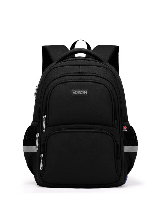Edison Elementary School Backpack For Grades 1-3, Lightweight, Water-resistant, Multi-compartment, Reflective School Bag For Children, 310-1s Black - Image 2