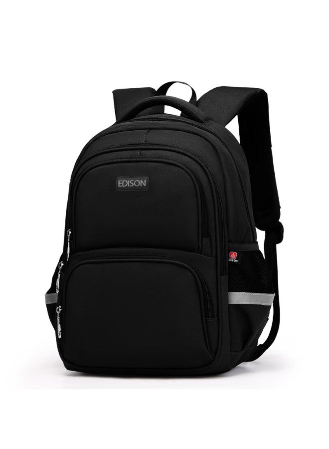 Edison Elementary School Backpack For Grades 1-3, Lightweight, Water-resistant, Multi-compartment, Reflective School Bag For Children, 310-1s Black - Image 1