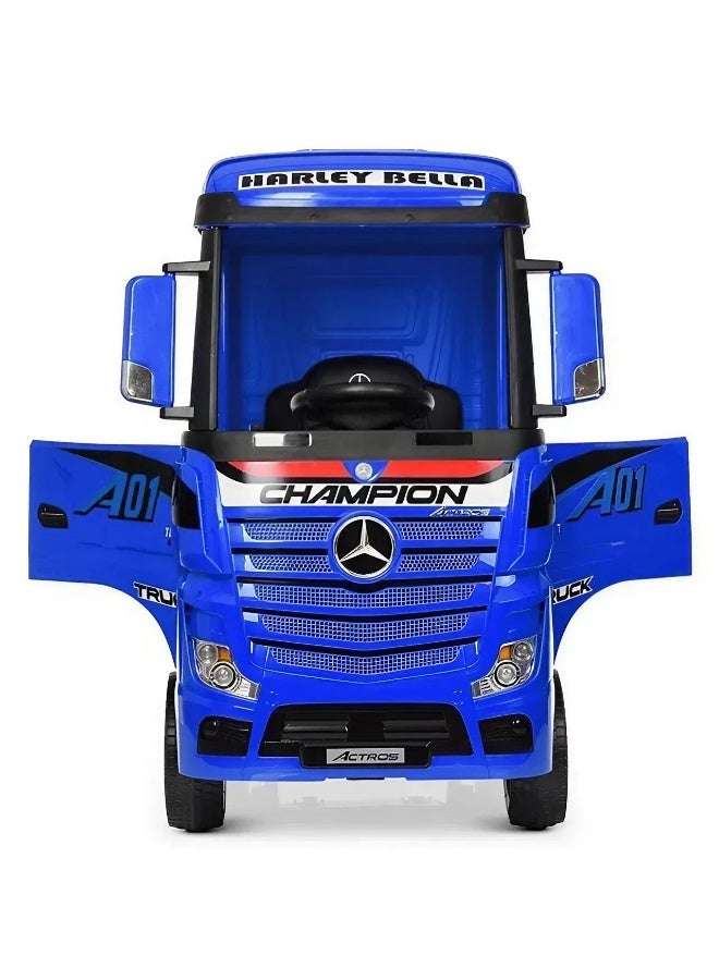 Mercedes-Benz Mercedes Benz Actros Ride-On Truck (126 x 68 x 102 cm, Blue) - Image 2