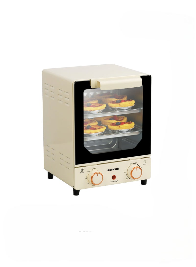 بورودو فرن ميني زجاجي حراري، أوضاع متعددة الوظائف، خبز وشوي وتحميص، إيقاف تلقائي، مثالي لإعادة التسخين، إذابة الثلج، الطهي، سعة 15 لتر، 750 واط - Image 1