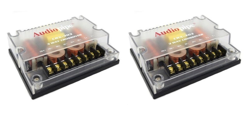 Audiopipe 2 Pack 4 Ohm 3 Way Passive Crossover 300 Watts Passive Car Audio Tweeter CRX-303 - Image 1
