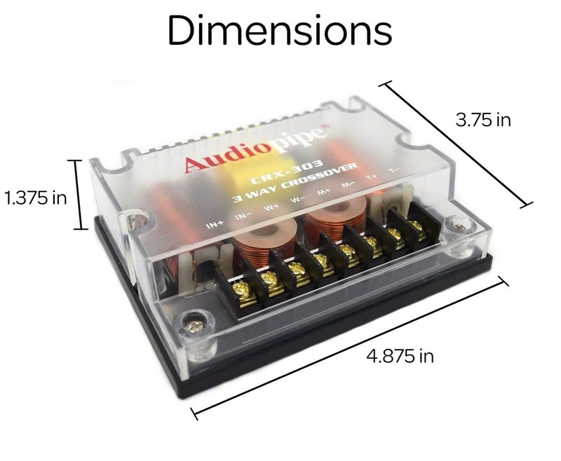 Audiopipe 2 Pack 4 Ohm 3 Way Passive Crossover 300 Watts Passive Car Audio Tweeter CRX-303 - Image 2