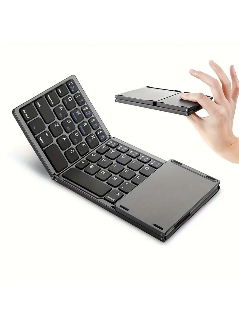 Portable Wireless Three-Fold Keyboard with Touchpad – Ultra-Thin & Multi-Device Compatible  - Image 4
