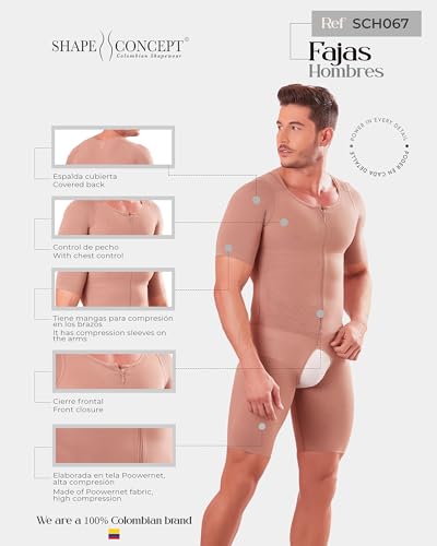SHAPE CONCEPT 367 Fajas para Hombres Colombian Body Shaping Underwear for Men High Compression Men’sShapewear - Image 5