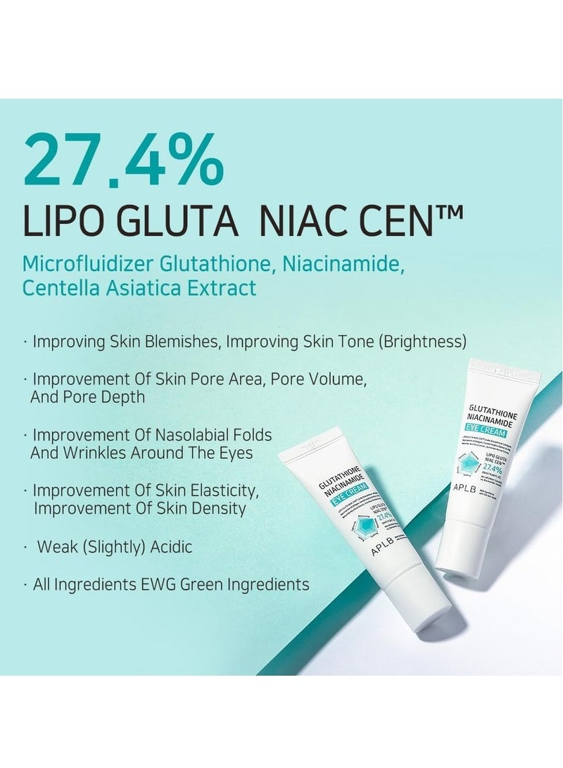 APLB Glutathione Niacinamide Eye Cream | LIPO GLUTA NIAC CEN™ 27.4% 0.68 FL.OZ/Korean Skincare, Eye cream for dark circles and puffiness, Improve elasticity & provide moisture around eye region - Image 3