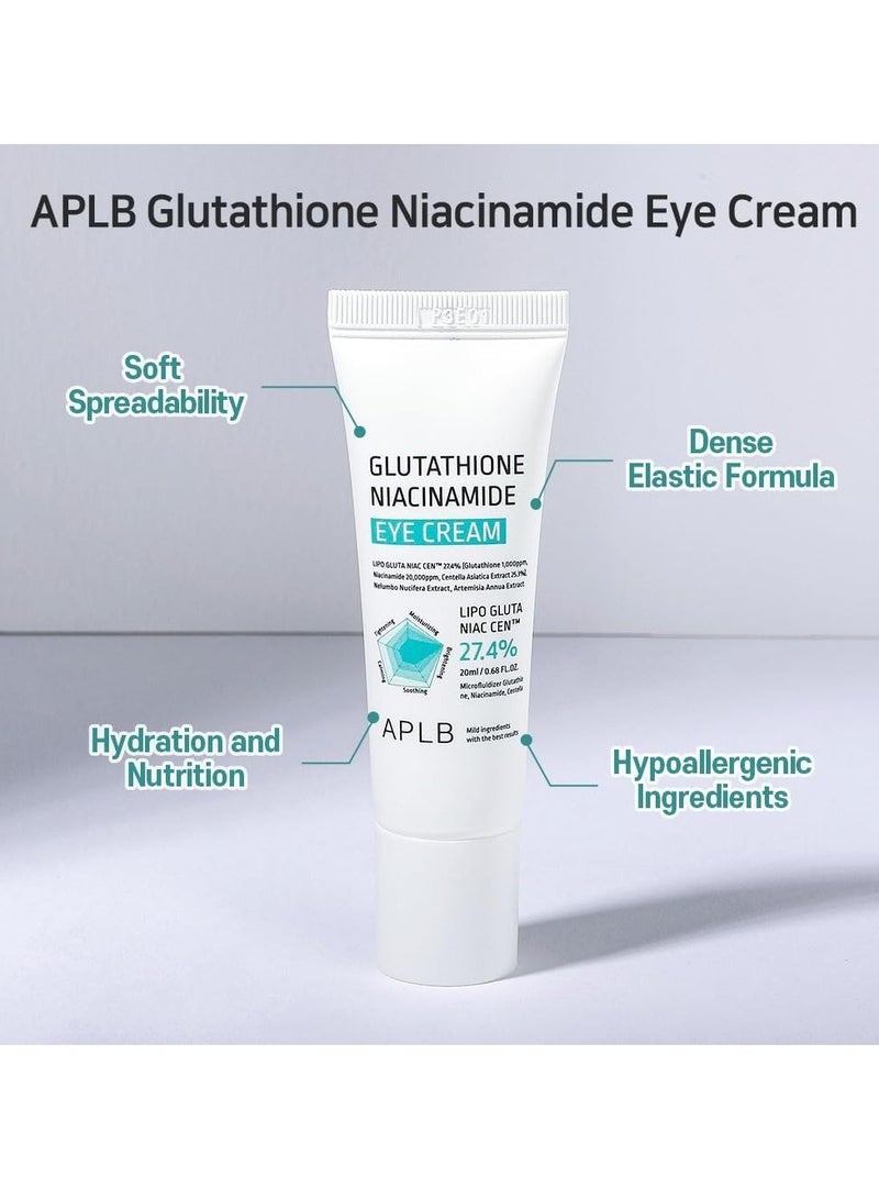 APLB Glutathione Niacinamide Eye Cream | LIPO GLUTA NIAC CEN™ 27.4% 0.68 FL.OZ/Korean Skincare, Eye cream for dark circles and puffiness, Improve elasticity & provide moisture around eye region - Image 5