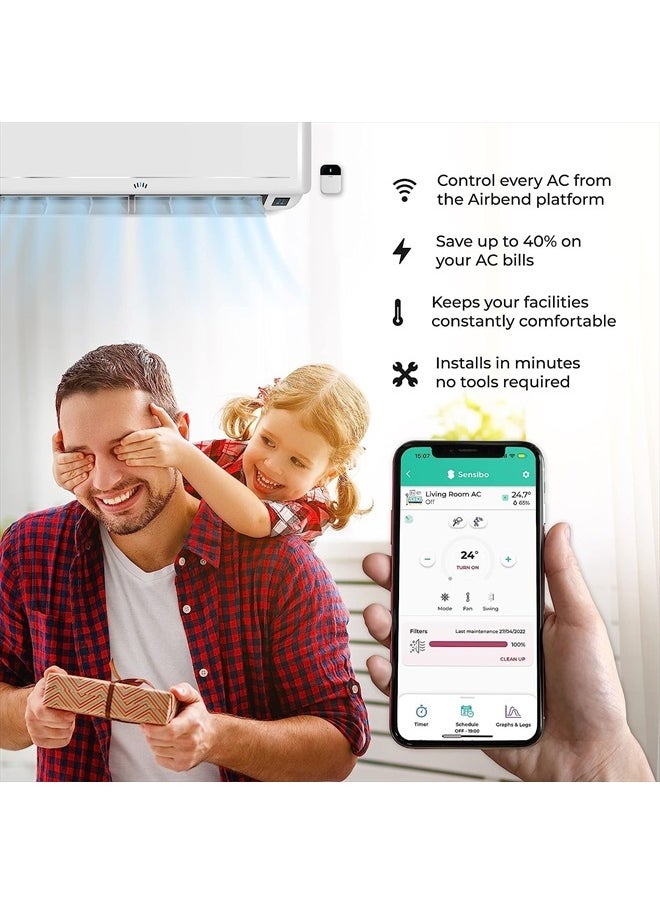 Sensibo - Sky, Smart Wireless Air Conditioner Controller. Quick & Easy DIY Installation. Maintains Comfort with Energy Efficient. Automatic Wifi Thermostat Control App. Google, Alexa and Siri Compatible - Image 1
