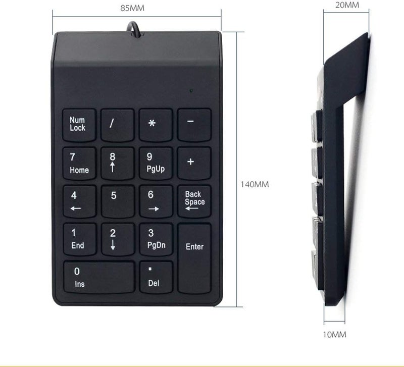 Generic USB 2.0 Wired Numeric Keypad USB NUM PAD Slim Mini Number Pad Digital Keyboard 18 Keys for iMac/Mac Pro/MacBook/MacBook Air/Pro Laptop PC Notebook Desktop. - Image 1