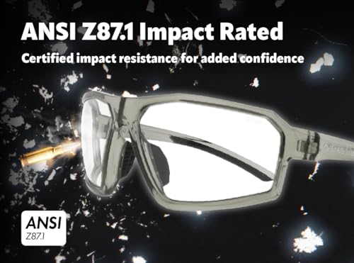EYEGLAD REV Amour Z87+ Safety Glasses, HD High-Contrast UV400 Polycarbonate Impact-Resistant Safety Sunglasses, Anti-Scratch & Anti-Oil, Protective Industrial Work & Outdoor Riding Eyewear (Carbon Fade) - Image 2