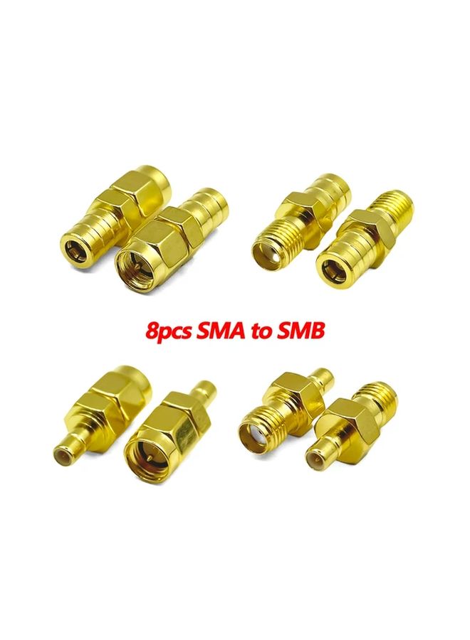 8pcs SMA to SMB RF Coaxial Connectors 50 Ohm Gold Plated Low Loss - Image 1