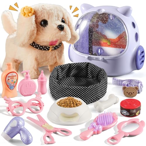 Vanvimen 16 Pcs Robot Dog Toys for Girls Toys for 3 4 5 6 7 8 Year Old Girls Kids Boys Realistic Robot Puppy Toddlers Girl Toy for 57 68 Ideas Birthday Gifts for Girl 3 4 5 6 Year Old - Image 1