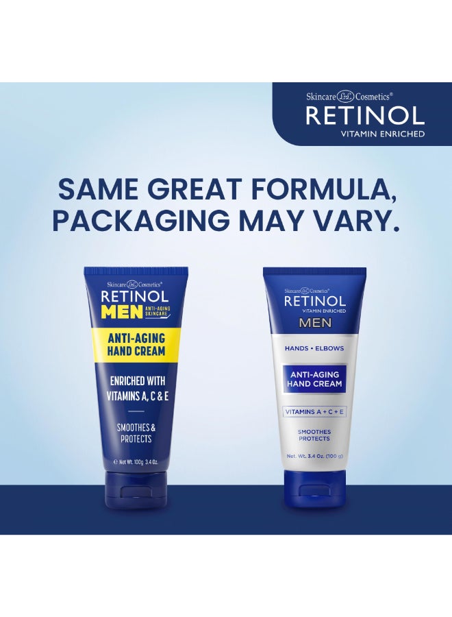 RETINOL كريم اليدين بمضاد الشيخوخة بالريتينول - العلامة الأصلية للريتينول ليدين تبدوان أصغر - كريم يدين غني ومخملي ينعم البشرة ويحمي الأظافر والجلد المحيط بها للرجال - Image 4