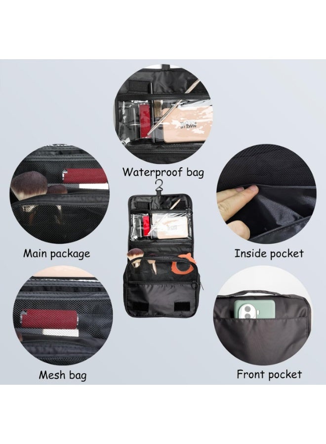 Foldable Hanging Travel Toiletry Bag,Waterproof Portable Travel Bags, Multifunction Travel Makeup Cosmetic Bag Organizer with Hanging Hook - Image 4