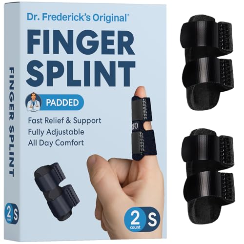 Dr. Frederick's Original Trigger Finger Splint - Mallet Splint & Brace for Arthritis, Injury, & Sprain - Fits Index, Middle, & Ring Fingers - Adjustable for All-Day Comfort - Doctor-Developed (Small) - Image 1