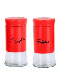 FALMER 2 Pieces Salt and Pepper Shaker Set with Storage Lid - Red  - Image 1