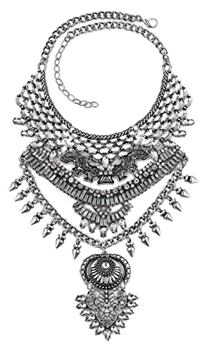 CCBFY Long Tassel Chunky Boho Coin Statement Necklace For Women Style 1 - Image 1