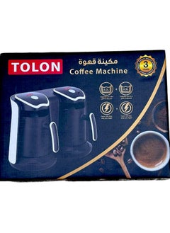 ماكينة القهوة التركية TOLON بكبسولات مزدوجة سعة 0.3 لتر | توقيت تلقائي، وعاء قابل للإزالة، برمجة مسبقة، إيقاف تلقائي، سهل التنظيف