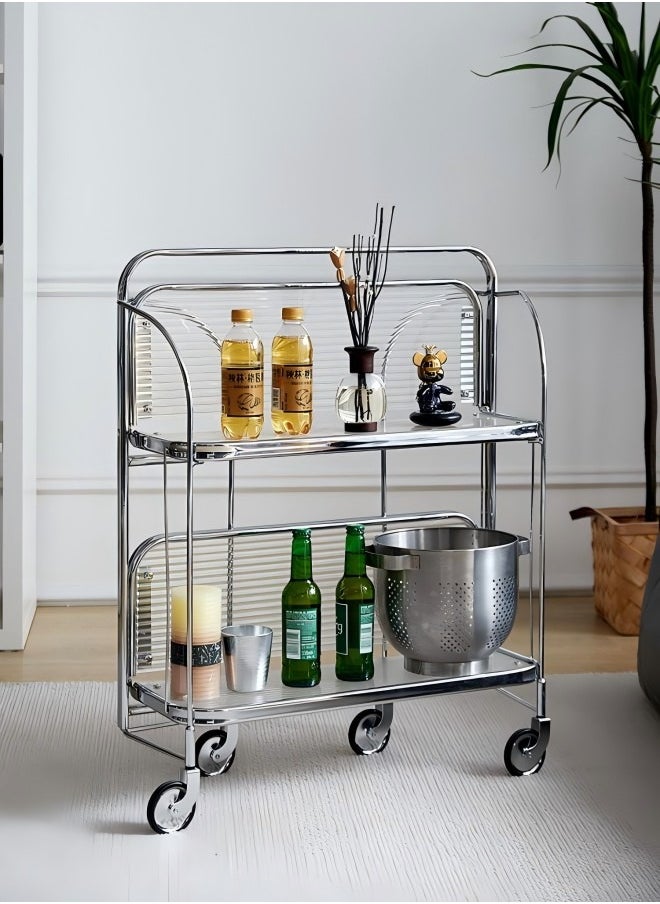 Double Layered Folding Storage Rack Rolling Cart Fashionable Folding Cart Mobile Coffee Table Glass Dining Car Metal Multifunctional Cart Indoor Home Furnishings - pzsku/ZD05A48AB3B5A3E15FEDDZ/45/_/1725522509/503b1366-5255-48b3-918b-a9f95240fb9e