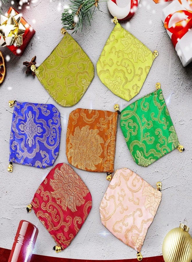 Lzttyee 30Pcs Silk Brocade Embroidered Drawstring Jewelry Pouch Bag Gift Bags Baskets Drawstring Coin Purse (Random Color) - Image 5