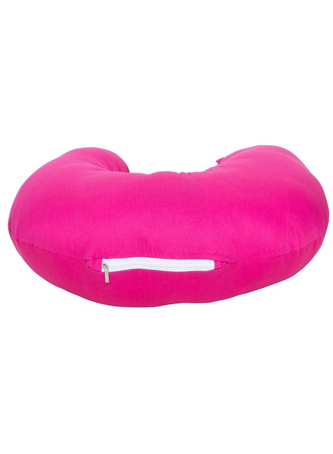 GET IT Cotton 5-in-1 Feeding Pillow with Detachable Cover | New Born Portable Breast Feeding Pillow for Baby | Infant Support for Baby and Mom (Full Pink) - Image 3