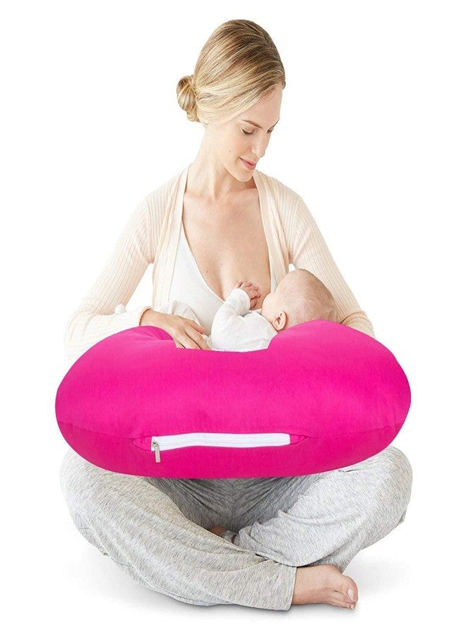 GET IT Cotton 5-in-1 Feeding Pillow with Detachable Cover | New Born Portable Breast Feeding Pillow for Baby | Infant Support for Baby and Mom (Full Pink) - Image 5