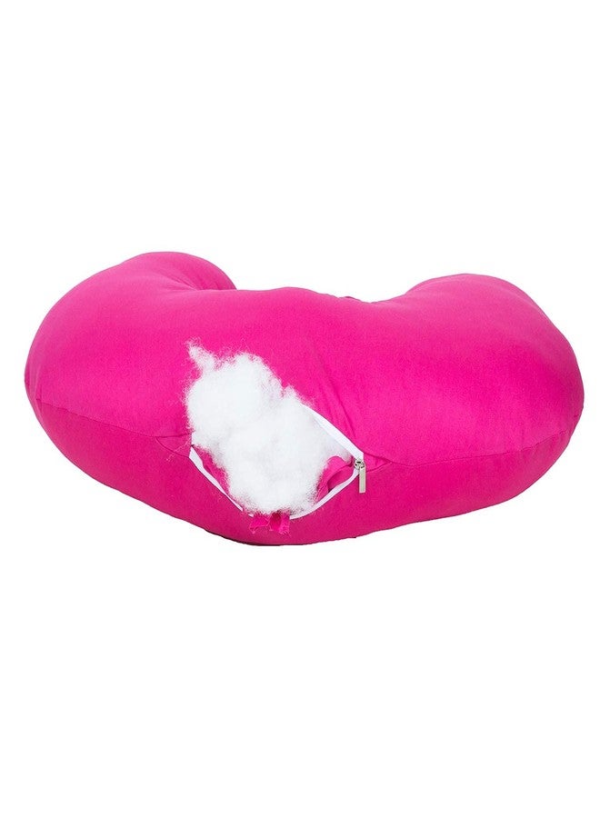 GET IT Cotton 5-in-1 Feeding Pillow with Detachable Cover | New Born Portable Breast Feeding Pillow for Baby | Infant Support for Baby and Mom (Full Pink) - Image 4