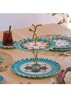 Glore Madeira Gold-Glittered Glass Cookie Stand  - Image 1