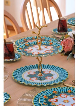 Glore Madeira Gold-Glittered Glass Cookie Stand  - Image 5