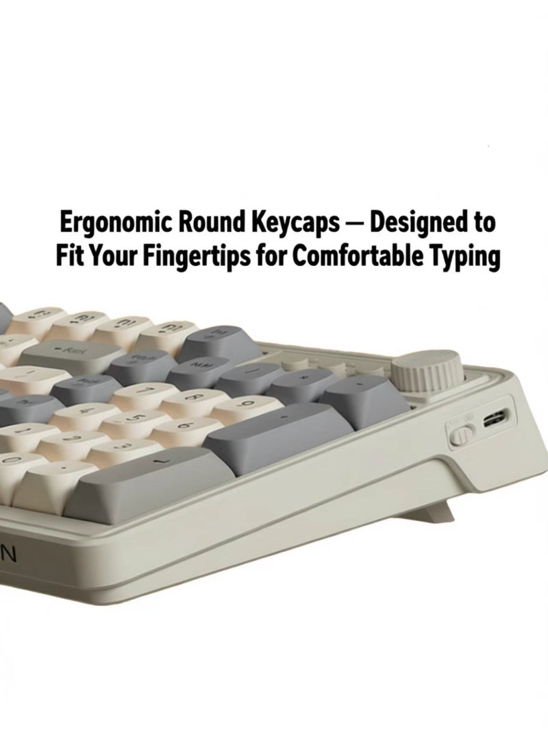 Wireless Bluetooth Dual-Mode Keyboard and Mouse Combo (98 Keyboards Included) - Silent Mechanical Feel, Ergonomic Design for All-Day Comfort, Durable PBT Spherical Keycaps Resistant to Wear & Grease, Soft White Backlight for Clear Visibility in Low-Light Environments, Built-in Rechargeable Lithium Battery for Ultra-Long Battery Life, Bluetooth Multi-Device Connection, Seamless Dual-System Switching (Windows/macOS), Sleek High-End Aesthetics, Perfect for Office Bulk Use & Workstation Deployment, Compatible with PC, Laptop, Mac - Image 4