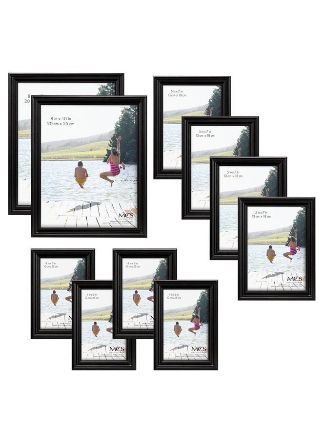 Mcs 10Pc Multi Pack Picture Frame Value Set - Two 8X10 In, Four 5X7 In, Four 4X6 In, Black (65508) - Image 1