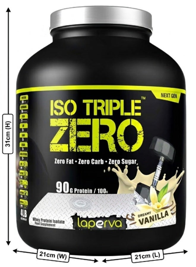 Laperva Iso Triple Zero Next Generation Whey Protein Dreamy Vanilla 4 LB, High Protein Sports Nutrition Powder, Zero Sugar, Zero Fat, Zero Carbs, Soy Free, Gluten Free, Lactose Free, Low Carb Diet Friendly - Image 3